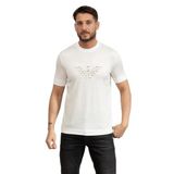 Emporio Armani Erkek Bisiklet Yaka T-Shirt, Off White, M Beden