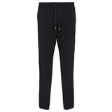 Emporio Armani Erkek Cotton Interlok Jogger with Vertical Logo Tape Sweatpants, Siyah, XL