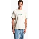 Emporio Armani Erkek Dokuma Bisiklet Yaka Kısa Kollu Günlük Beyaz T-Shirt EM005233 AF13715-U1055