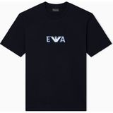 Emporio Armani Erkek Dokuma Bisiklet Yaka Kısa Kollu Günlük Lacivert T-Shirt EM005233 AF13715-UB118 - XL