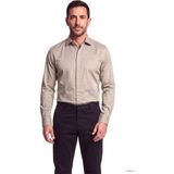 Emporio Armani Erkek Düğme Kapama Uzun Kol Çentikli Yaka Bej Gömlek EM006704 AF18123-F6107 - XL