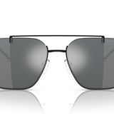 Emporio Armani Erkek Ea2150 Aviator Güneş Gözlüğü, Parlak Siyah/Açık Gri Aynalı Siyah, 57 mm