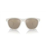 Emporio Armani Erkek Ea4216u Evrensel Fit Kare Güneş Gözlüğü, Mat Beyaz/Açık Kahverengi Aynalı Altın, 56 mm