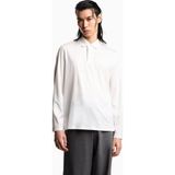 Emporio Armani Erkek Hafif Nefes Alabilen Pamuklu Kumaş Normal Kesim Logo Detaylı Uzun Kollu Beyaz Polo Yaka T-Shirt EM004590 AF10017-U0003 - 2XL