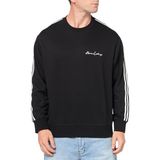 Emporio Armani Erkek İmzalı Logo Streç Poli Viskon Bisiklet Yaka Sweatshirt, Siyah, L