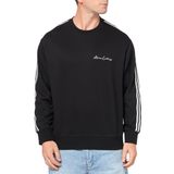 Emporio Armani Erkek İmzalı Logo Streç Poli Viskon Bisiklet Yaka Sweatshirt, Siyah, M