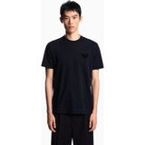 Emporio Armani Erkek Incelikli Işlenmiş Logo Kısa Kol Bisiklet Yaka Pamuklu Lacivert T-Shirt EM002832 AF12955-UB118 - XL