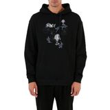 Emporio Armani Erkek Kapüşonlu, Kanguru Cepli, Desenli,%100 Pamuk, Relaxed Fit Sweatshirt, Siyah, L Beden