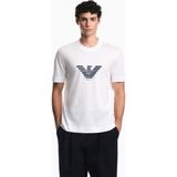 Emporio Armani Erkek Kartal Logo Baskılı Normal Kalıp Yuvarlak Yakalı Kısa Kollu Beyaz T-Shirt EM006765 AF10017-U0003 - 2XL
