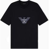 Emporio Armani Erkek Kartal Logo Baskılı Normal Kalıp Yuvarlak Yakalı Kısa Kollu Siyah T-Shirt EM006765 AF10017-UC001 - 3XL