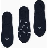 Emporio Armani Erkek Kartal Logo Desenli Pamuklu Üçlü Paket Lacivert Çorap EM000548 AF20653-MB153 - L - XL