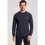 Emporio Armani Erkek Kartal Logo Işlemeli Yuvarlak Yakalı Uzun Kollu Lacivert T-Shirt EM005362 AF13669-UB118 - 3XL