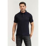 Emporio Armani Erkek Kartal Logolu Normal Kalıp Pike Pamuklu Kısa Kollu Lacivert Polo Yaka T-Shirt EM003524 AF12955