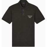 Emporio Armani Erkek Kartal Logolu Normal Kalıp Pike Pamuklu Kısa Kollu Siyah Polo Yaka T-Shirt EM003524 AF12955-U8120 - XL