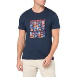 Emporio Armani Erkek Makro Logolu Bisiklet Yaka Tişört, Donanma/Deniz dibi, M