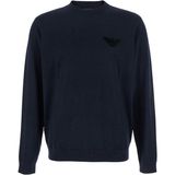 Emporio Armani Erkek Marka Logo Detaylı Bisiklet Yaka Regular Fit Lacivert Kazak EM002419 AF14158-UB118