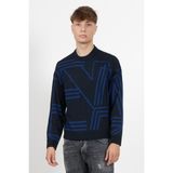 Emporio Armani Erkek Marka Logo Detaylı Bisiklet Yaka Regular Fit Lacivert1 Kazak 6R1MXK 1MNKZ-F957 - 3XL