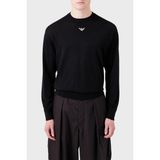 Emporio Armani Erkek Marka Logo Detaylı Bisiklet Yaka Regular Fit Siyah Kazak 6R1MXG 1MNGZ-F008 - 3XL
