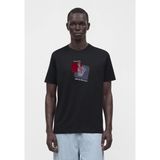 Emporio Armani Erkek Nefes Alabilen Pamuklu Jarse Kumaş Desenli Kısa Kollu Siyah T-Shirt EM006924 AF14795-FC021