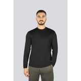 Emporio Armani Erkek Normal Kalıp Esnek Pamuklu Kartal Logo Detaylı Uzun Kollu Siyah T-Shirt EM004346 AF10761-UC001
