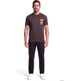 Emporio Armani Erkek Normal Kalıp Işlemeli Logo Desenli Yuvarlak Yakalı Kalın Pamuklu Kumaşlu Kısa Kollu Kahverengi T-Shirt EM007320 AF13715-U6030