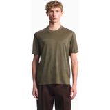 Emporio Armani Erkek Normal Kalıp Yuvarlak Yakalı Büyük Kadife Logolu Kısa Kollu Haki T-Shirt EM006770 AF10017-M7308 - XL