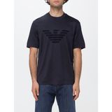 Emporio Armani Erkek Normal Kalıp Yuvarlak Yakalı Büyük Kadife Logolu Kısa Kollu Lacivert T-Shirt EM006770 AF10017-MB841 - 3XL