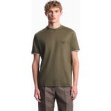 Emporio Armani Erkek Normal Kalıp Yuvarlak Yakalı Logo Kabartmalı Kısa Kollu Haki T-Shirt EM006766 AF10017-M7309 - 2XL