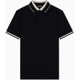Emporio Armani Erkek Normal Kesim Kartal Logo Işlemeli Pamuklu Pike Kumaşlı Kısa Kollu Siyah Polo Yaka T-Shirt EM006625 AF12955-UC001 - 3XL