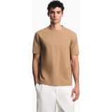 Emporio Armani Erkek Normal Kesim Pamuklu Jakarlı Jarse Kumaş Kısa Kollu Bej T-Shirt EM007038 AF10762-F6245 - XL