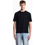 Emporio Armani Erkek Normal Kesim Pamuklu Jakarlı Jarse Kumaş Kısa Kollu Lacivert T-Shirt EM007038 AF10762-FB561