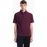 Emporio Armani Erkek Normal Kesim Pamuklu Jakarlı Jarse Kumaş Kısa Kollu Mor Polo Yaka T-Shirt EM007039 AF10762-FA081 - XL
