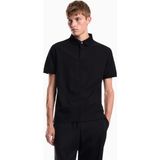 Emporio Armani Erkek Normal Kesim Pamuklu Jakarlı Jarse Kumaş Kısa Kollu Siyah Polo Yaka T-Shirt EM007039 AF10762-FC328