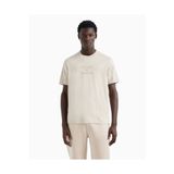 Emporio Armani Erkek Normal Kesim Yuvarlak Yaka %100 Pamuklu Kısa Kollu Bej T-Shirt -U1098 EM000780 AF12926