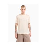 Emporio Armani Erkek Normal Kesim Yuvarlak Yaka Pamuklu Milano Baskılı Kısa Kollu Ekru T-Shirt -M10 EM001033 AF10017