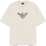 Emporio Armani Erkek Oversize Kısa Kollu Motif Desenli Bej T-Shirt EM001026 AF13669-M1054 - XL