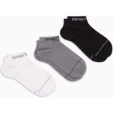 Emporio Armani Erkek Pamuklu Bileği Lastikli Kısa 3'lü Çok Renkli Çorap EM000550 AF12276-MC287 - L - XL