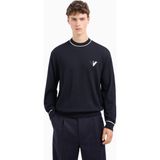 Emporio Armani Erkek Pamuklu Dokuma Kumaş Marka Logolu Lacivert Kazak 6D1MXH 1MJLZ-F939 - 3XL