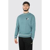 Emporio Armani Erkek Pamuklu Dokuma Kumaş Marka Logolu Mavi Kazak 6D1MXH 1MJLZ-F705 - S