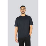 Emporio Armani Erkek Pamuklu Jarse Kumaş Kabartmalı Kare Motifli Yuvarlak Yaka Kısa Kollu Mavi T-Shirt EM002967 AF10762-FB360