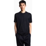 Emporio Armani Erkek Pamuklu Normal Kalıp Yuvarlak Yakalı Logo Işlemeli Kısa Kollu Lacivert T-Shirt EM002963 AF10761-UB118