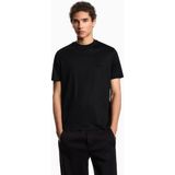 Emporio Armani Erkek Pamuklu Normal Kalıp Yuvarlak Yakalı Logo Işlemeli Kısa Kollu Siyah T-Shirt EM002963 AF10761-UC001