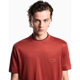 Emporio Armani Erkek Pamuklu Yuvarlak Yakalı Kısa Kollu Kırmızı T-Shirt EM002939 AF18312-U5035 - XL