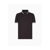 Emporio Armani Erkek Polo Yaka Kısa Kollu Düğmeli Yaka ve Kol Uçları Şerit Detaylı Siyah1 Polo Yaka T-Shirt EM00085