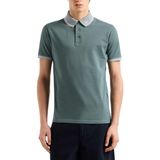 Emporio Armani Erkek Polo Yaka Kısa Kollu Düğmeli Yaka ve Kol Uçları Şerit Detaylı Yeşil Polo Yaka T-Shirt EM000852 AF12955-F9047 - 3XL