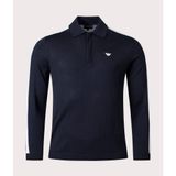 EMPORIO ARMANI Erkek Polo Yaka, Uzun Kollu, Slim Fit Kazak, Lacivert