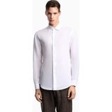 Emporio Armani Erkek Regular Fit %100 Keten Kartal Logolu Uzun Kollu Beyaz Gömlek EM000099 TE10157-U0002 - XL