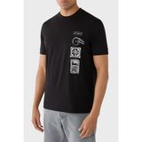Emporio Armani Erkek Regular Fit Bisiklet Yaka Desenli Kısa Kollu Siyah T-Shirt EM004994 AF24470-UC001 - 3XL