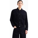 Emporio Armani Erkek Regular Fit Çentik Yaka Logo Detaylı Çıtçıtlı Cepli Lacivert Ceket EM001175 AF13446-UB118 - 54