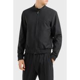 EMPORIO ARMANI Erkek Regular Fit Dik Yakalı, Fermuarlı Ceket, Siyah, 52 Beden